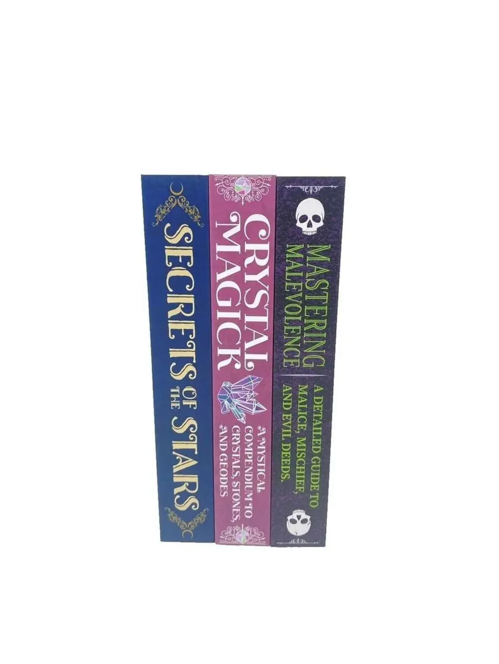Halloween Spell Book, Tarot, Crystal Decor, Stacking Books, 3pc Brand New!
